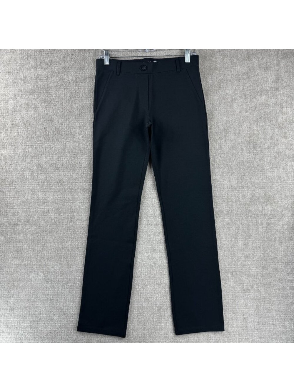 Betabrand Straight Leg Classic Dress Pant Yoga Pant Small Black Polished Work